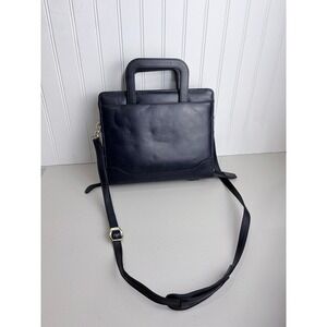 Vintage Franklin Quest Covey Navy Leather Day Planner Bag 11580 Crossbody 90s